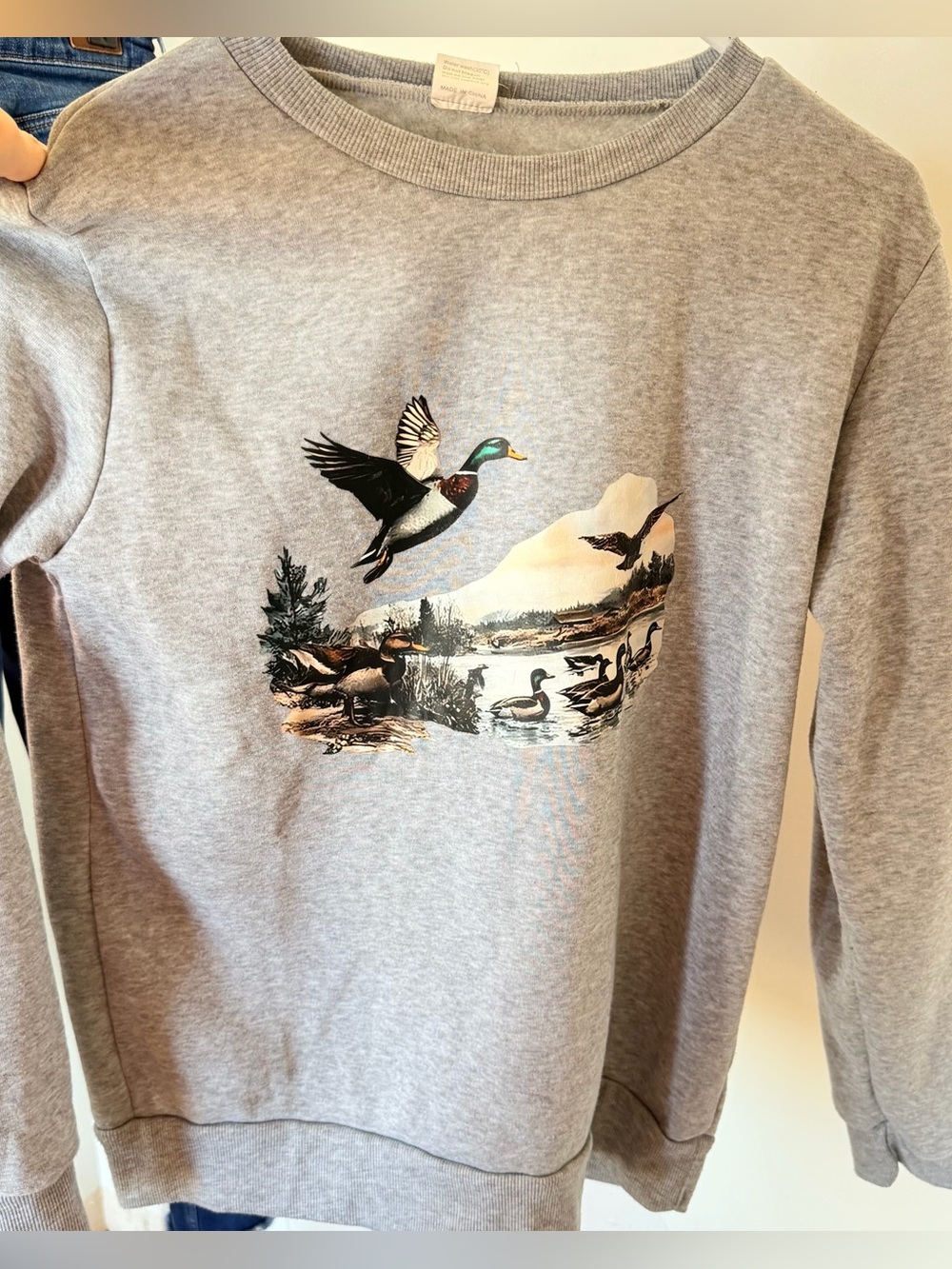 Crewneck Sweatshirt with Duck Graphic